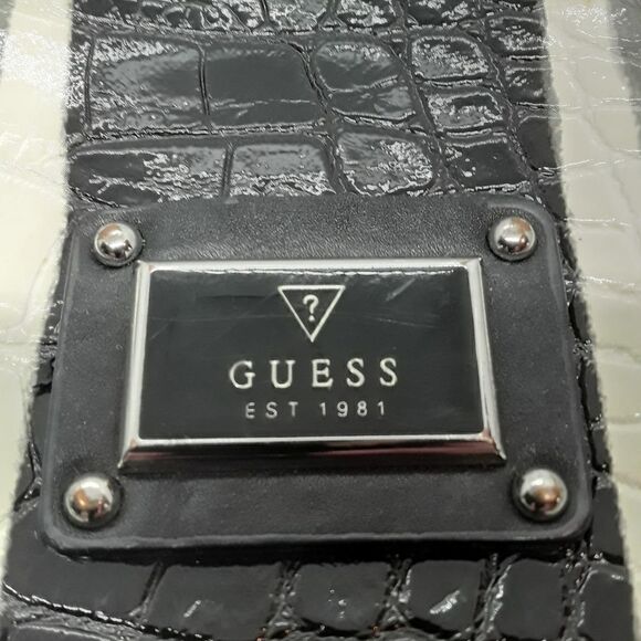 Guess Mini Crossbody Stripped White/Grey/Black Color - Picture 3 of 8